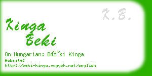 kinga beki business card